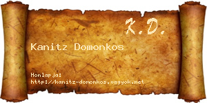 Kanitz Domonkos névjegykártya